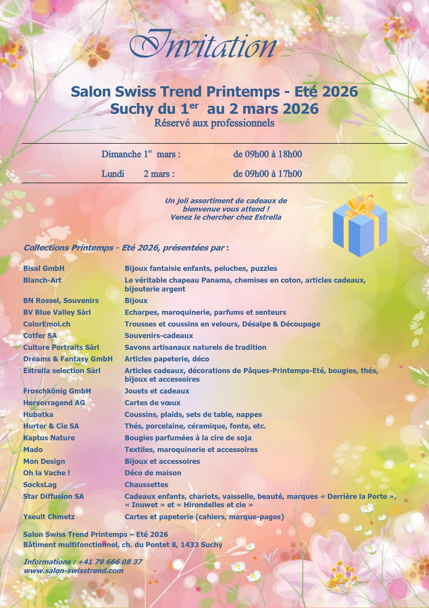 Exposition Suchy Printemps 2026  (Entr�e et Parkings gratuits)